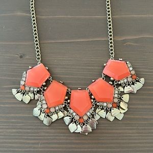 Loft Soft Orange Gold Choker Necklace with Diamond and Gold Accents